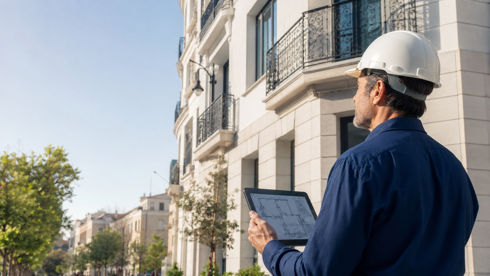 Arquitecto realizando una inspección técnica